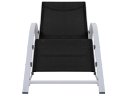 Tumbona Mueble para patio Asiento de jardín de textilene y aluminio negra