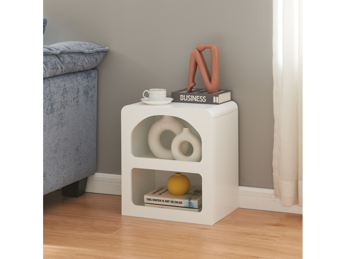Mesa auxiliar Vågå multiusos MDF 60x60x26 cm - Blanco [EN.CASA]