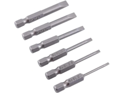 Set De 6 Brocas De Destornillador De Cabeza Plana 50mm S2 Aleación Magnética 2.0-6.0mm Mango Hexagonal 1/4"