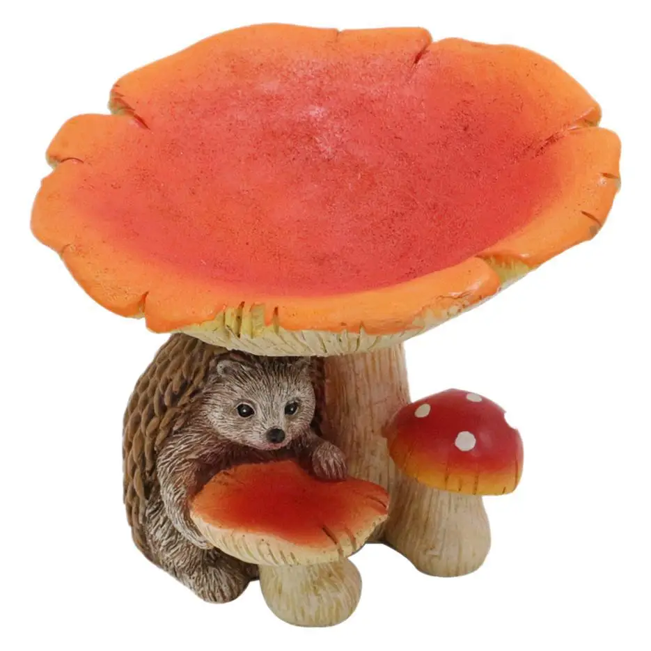 Figuritas De Setas Y Erizos De Dibujos Animados, Comederos Para Pájaros, Decoraciones Con Esculturas De Animales.