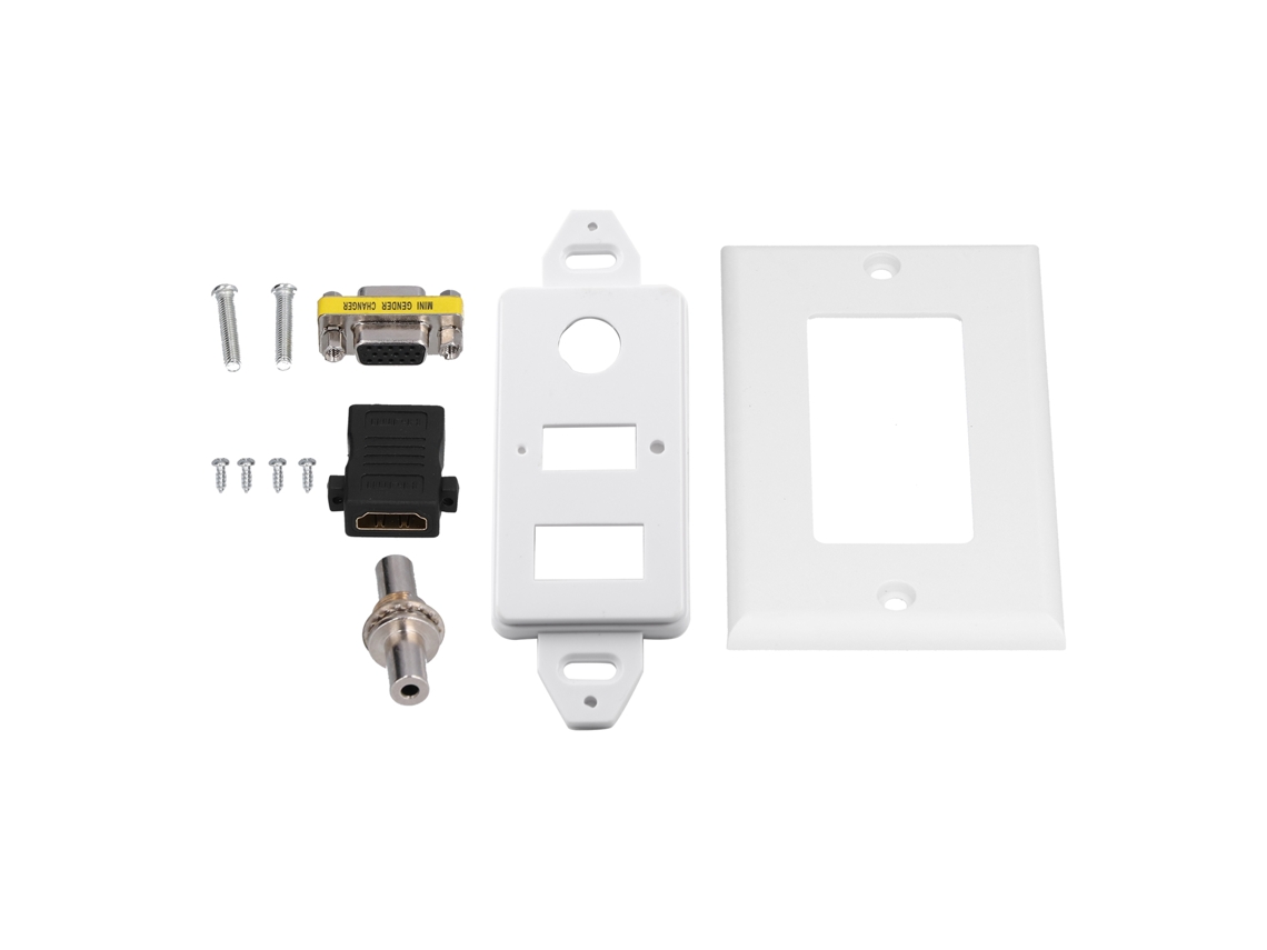 Toma de pared para audio y vídeo (conector F de 3,5 mm, panel multimedia resistente al desgaste)