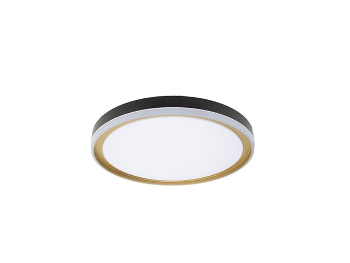 Plafón 60w 3000-4200-6500k Negro Oro 7,5x50x50cm 5400lm Con Remoto Claribel