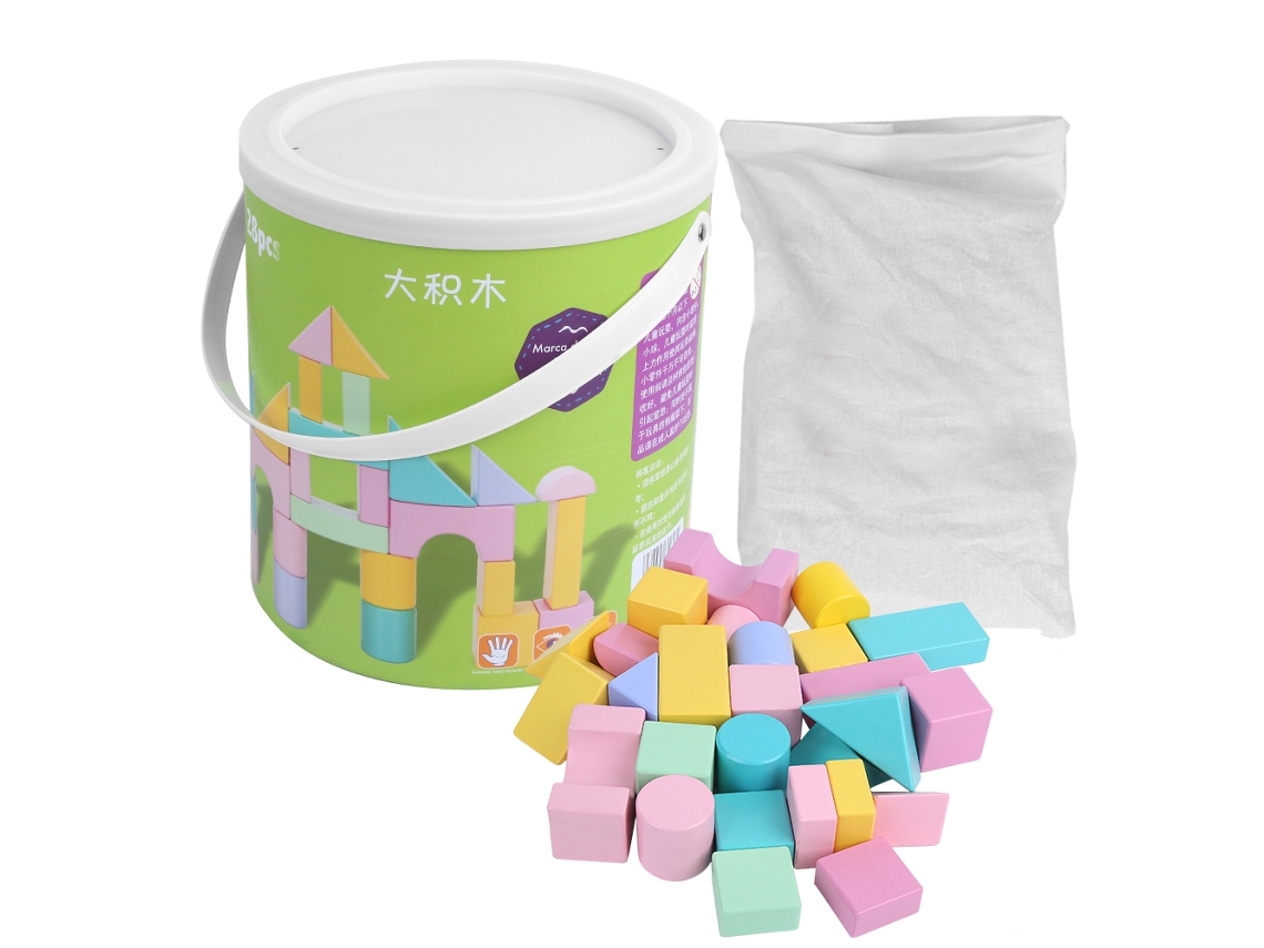 Set De Bloques De Madera Para Construir Castillo Interactivo Educativo Para Niños 28 Piezas
