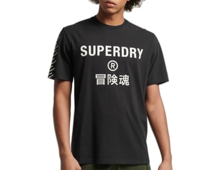 Camiseta para Hombre SUPERDRY (L - Negro)