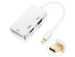 Cable adaptador Mini Displayport 3 en 1 y Thunderbolt a HDMI DVI VGA para resolución Full 4k x 2k y 3D compatible con Apple Mac Bestvite