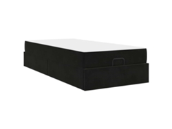 Maison Exclusive - Estructura De Cama Con Colchón 2 Pcs Negro Terciopelo