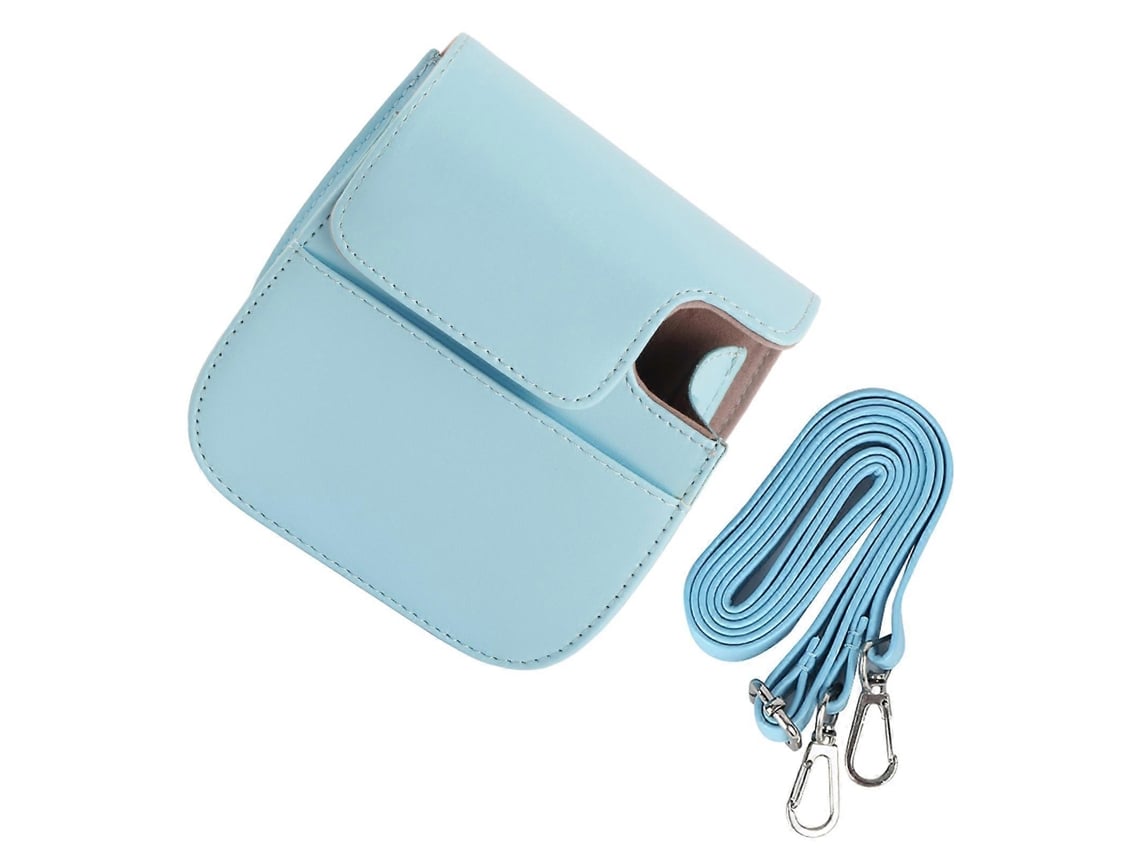 Estuche de piel sintética con correa para el hombro para cámara Fujifilm Instax Mini 11 (azul) Saisiyiky