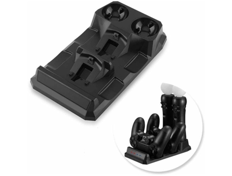 YIZHOOD 4 en 1 para Ps Move / Ps4 Gamepad Base de carga rápida alimentada por USB con organizador de indicador de estado de carga YIZHOOD