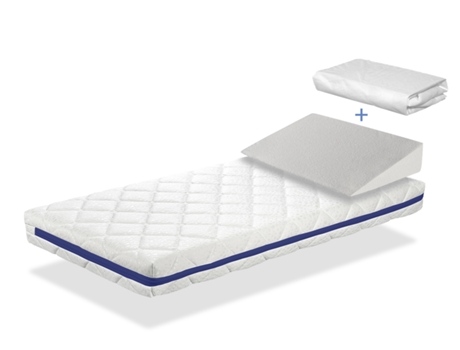 Pack colchon HERMES 70x140 Altura 11 cm + cuña elevadora 15º + sabana protectora 70x140 cm