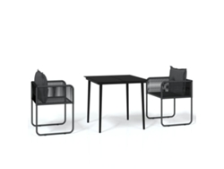 Maison Exclusive - Juego De Comedor Para Jardín 3 Piezas Negro