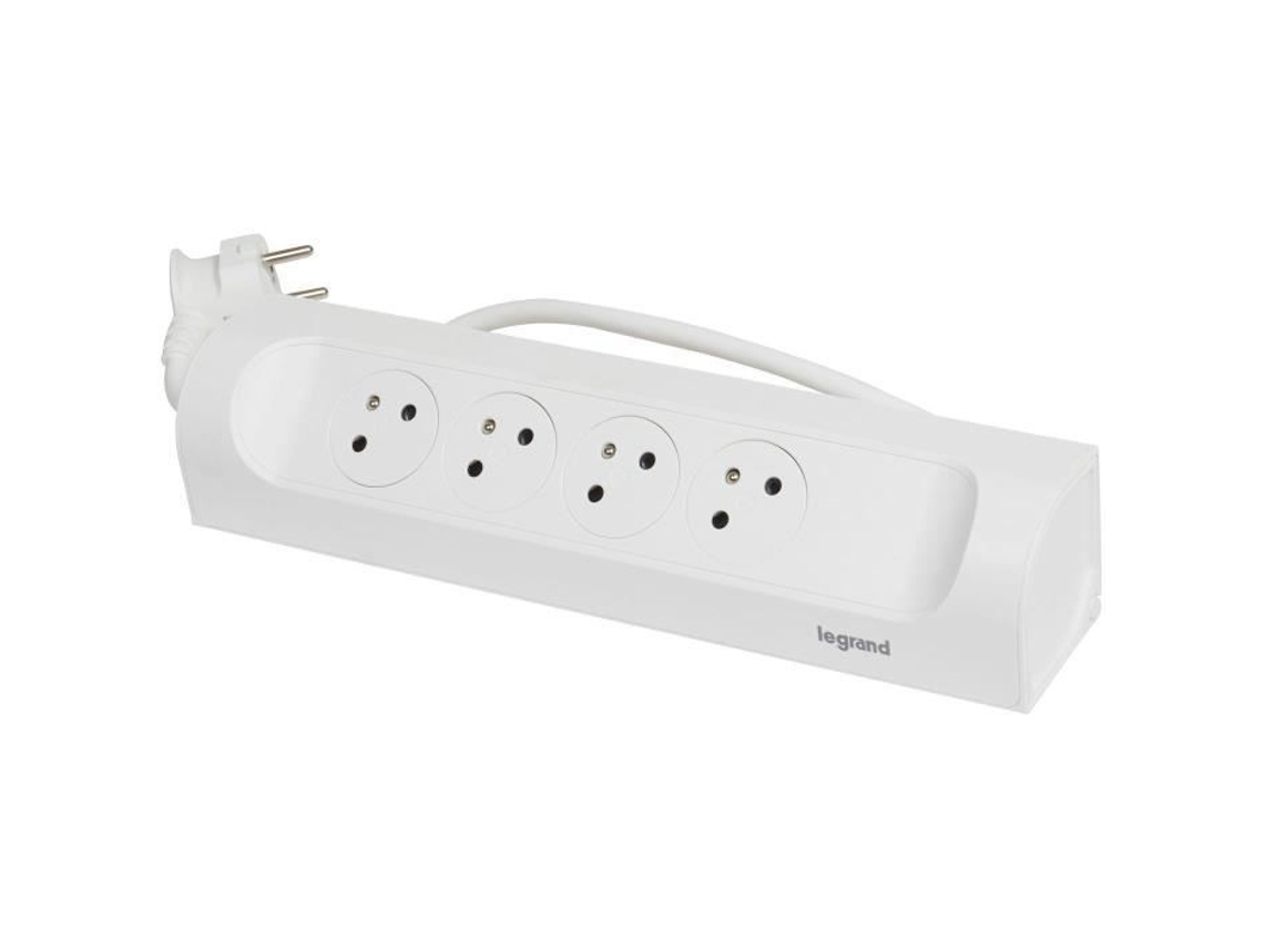Extensión eléctrica Legrand Fb 4x2pt, ángulo de esquina, 1 m, 1,5 mm², color blanco