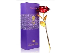 Rosa dorada preservada, regalo para el Día de San Valentín, el Día de la Madre, Navidad y cumpleaños.