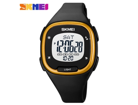 Relojes cuadrados deportivos digitales para hombre y mujer con cronómetro con alarma resistente al agua-dorado LUUCOZK