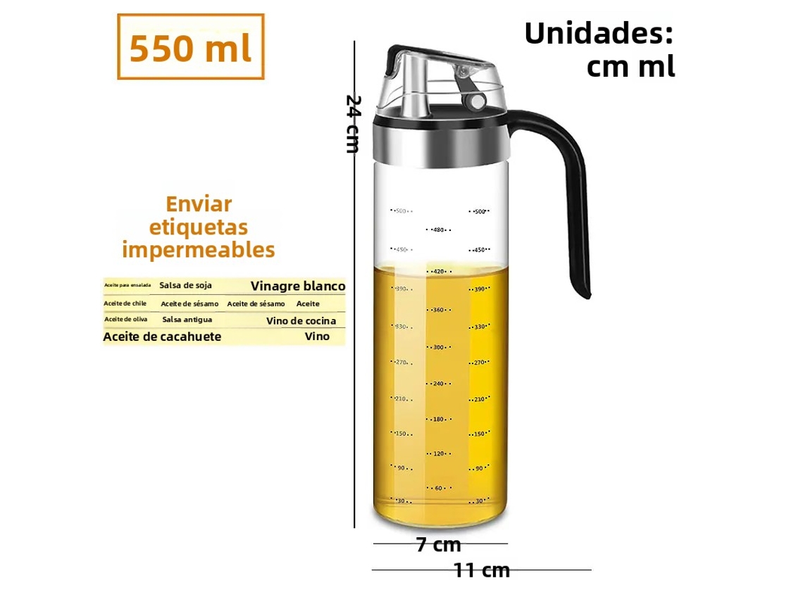 Tarro de vidrio MDUG de 550 ml para especias de cocina, salsas y otros productos