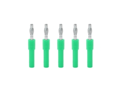 Adaptador de enchufe banana de 4 mm a 2 mm, 5 piezas, conexión fuerte, buena conductividad, color verde.