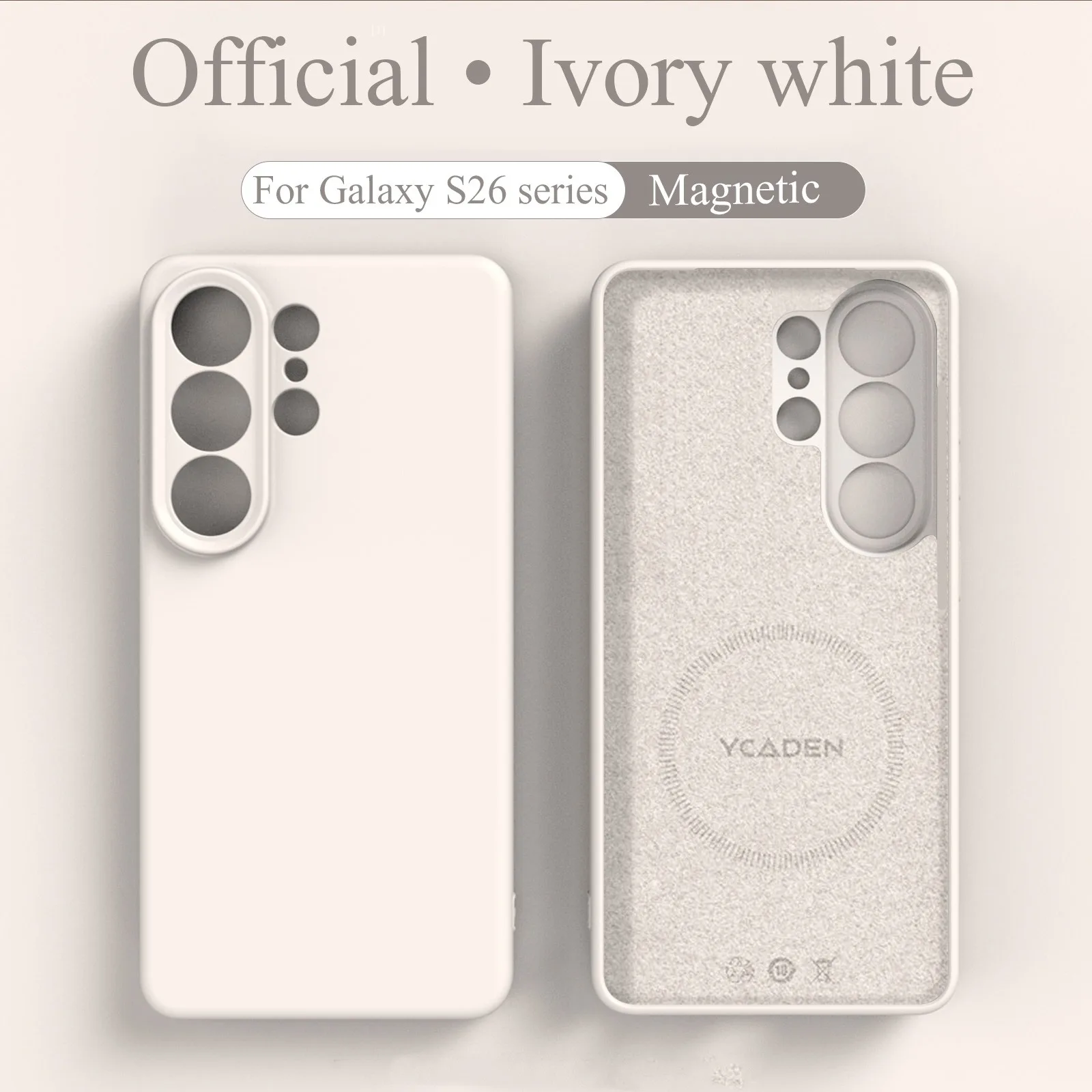(blanco Antiguo Galaxy S26 Ultra) Funda Magnética De Silicona Líquida Para Teléfono Samsung, Cubierta Protectora De Material Tpu Suave.