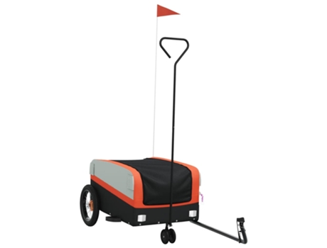 Remolque para bicicleta hierro VIDAXL negro y naranja 30 kg