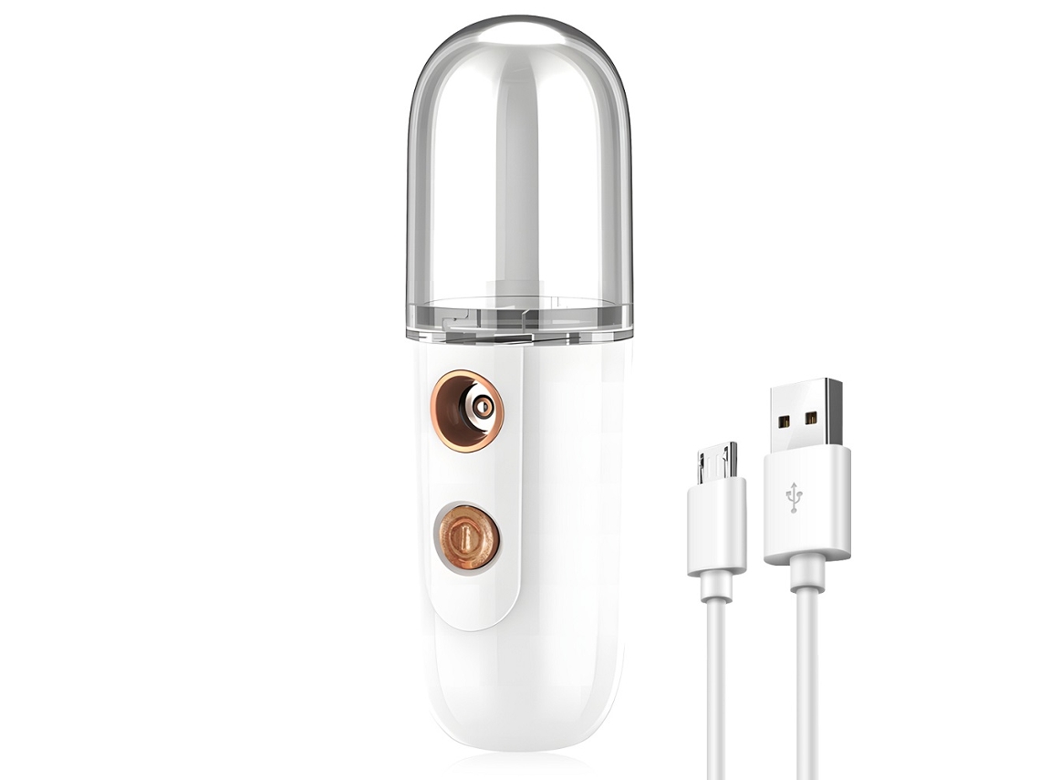 Humidificador portátil de alta presión Digitallab Mini Nano para hidratación facial (blanco)