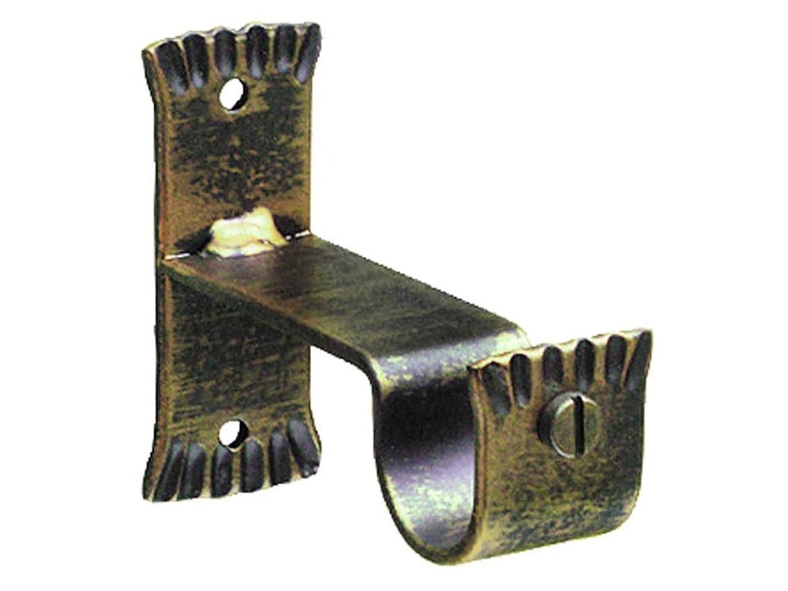 Soporte central forja ø 28 mm. negro / dorado juego 2 piezas
