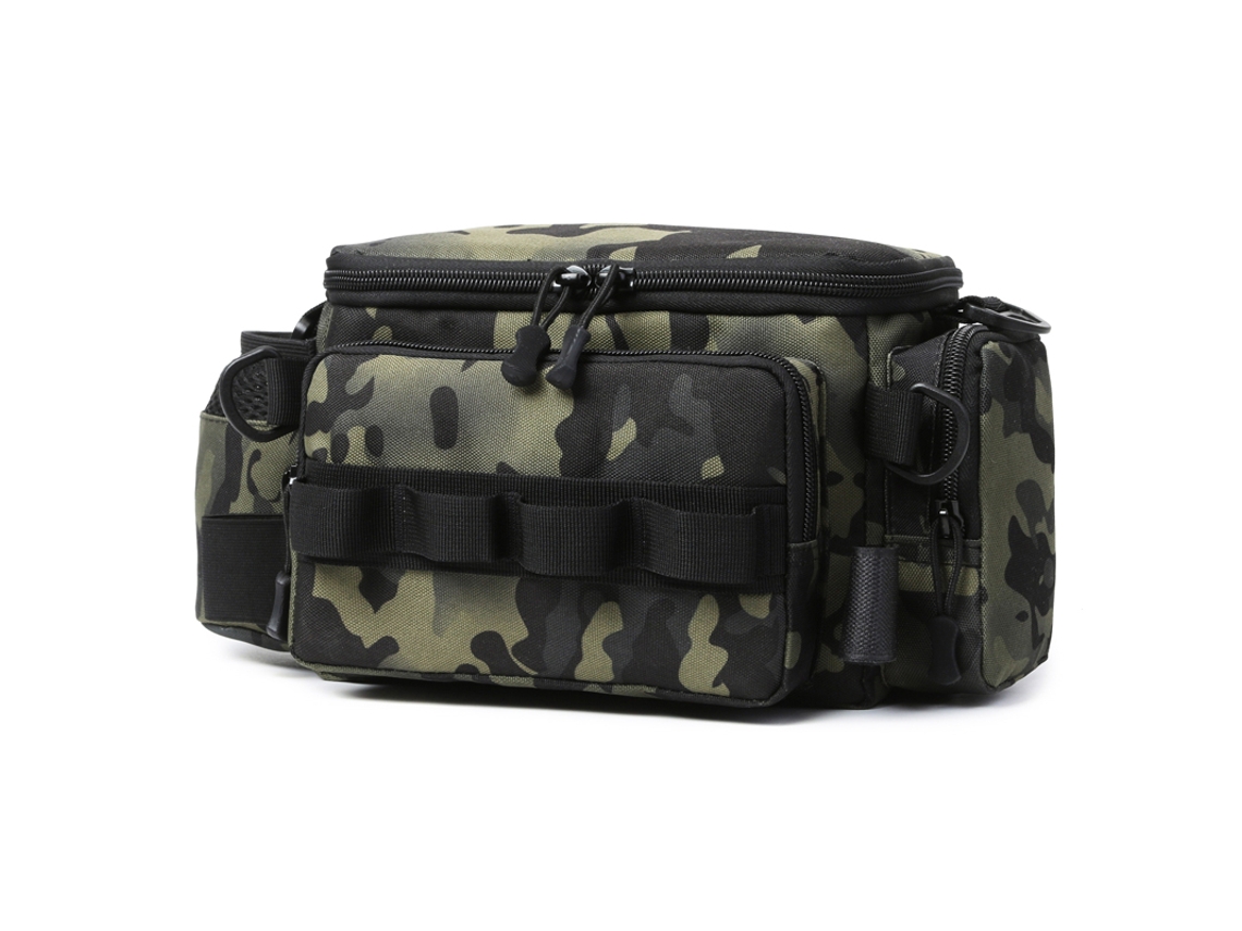 (negro 3) Bolsa De Pesca Con Riñonera Y Bandolera, Bolsa Multifuncional Para Acampar Al Aire Libre
