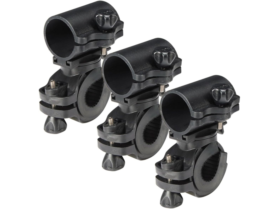 Juego de 3 soportes profesionales para linternas con clip estable para manillar, accesorios Gokoco