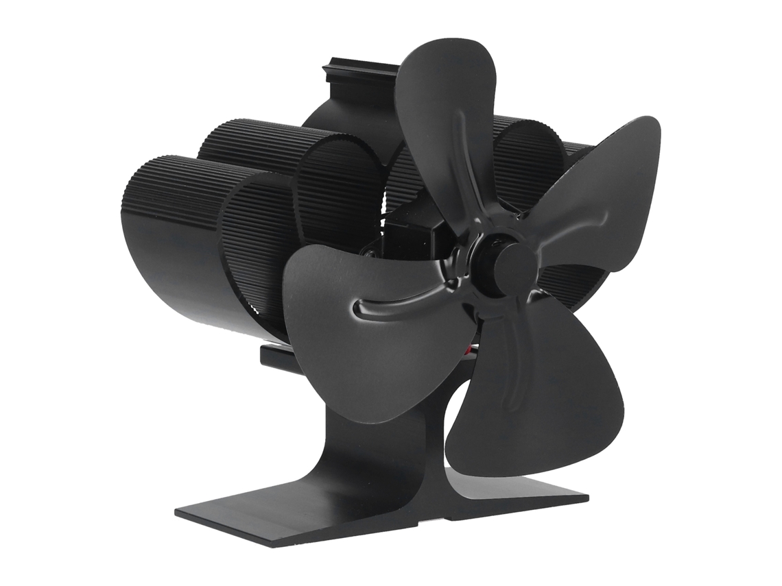 Ventilador Mini Para Estufa Con 4 Aspas Silenciosas Para Estufas De Leña, Pellets Y Gas, Fabricado En Aleación De Aluminio.