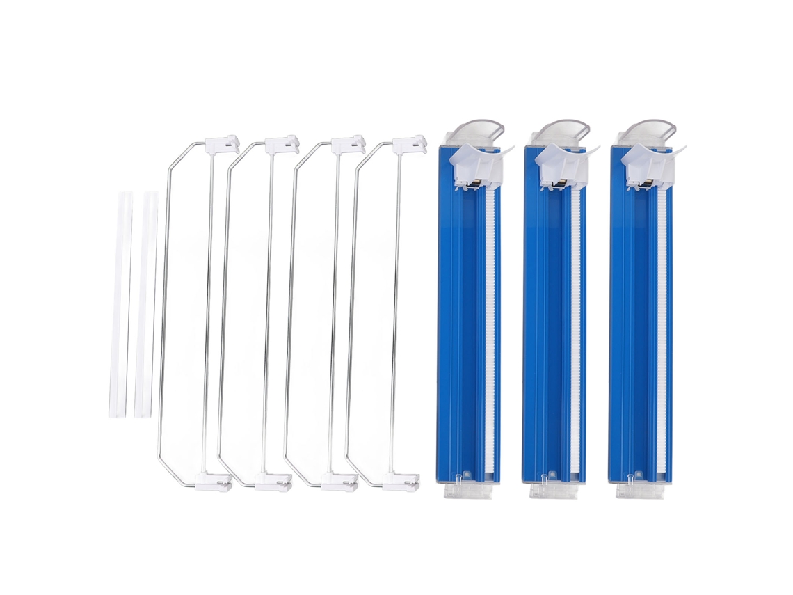 Estante Deslizante Automático Con Empujador Y Separadores Ajustables Para Bebidas - Azul