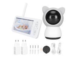Cámara De Seguridad Para Bebés De 5 Pulgadas, 1080p, Con Intercomunicador Bidireccional Y Control Por Aplicación, Con Sensor De Temperatura Y Humedad