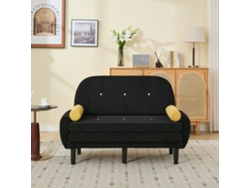 Sofá Biplaza Pana Negro Con Almacenamiento Diván Reclinable Salón