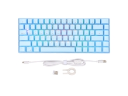 Teclado Mecânico 82 Teclas Rgb Sem Fio 2.4g Bt3.0 Aro 1800mah Conexão Fiavel Switch Azul