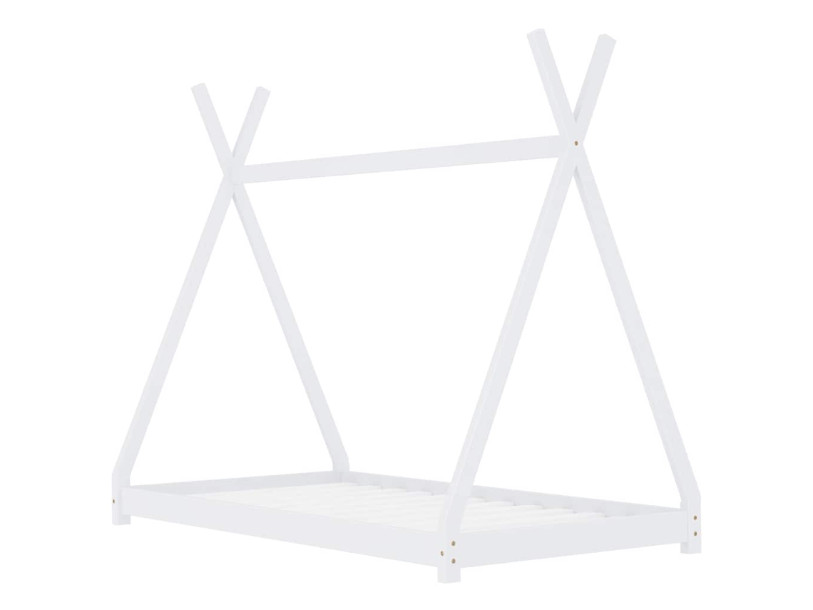 Maison Exclusive - Estructura De Cama Infantil Madera Maciza Pino Blanco 80x160 Cm