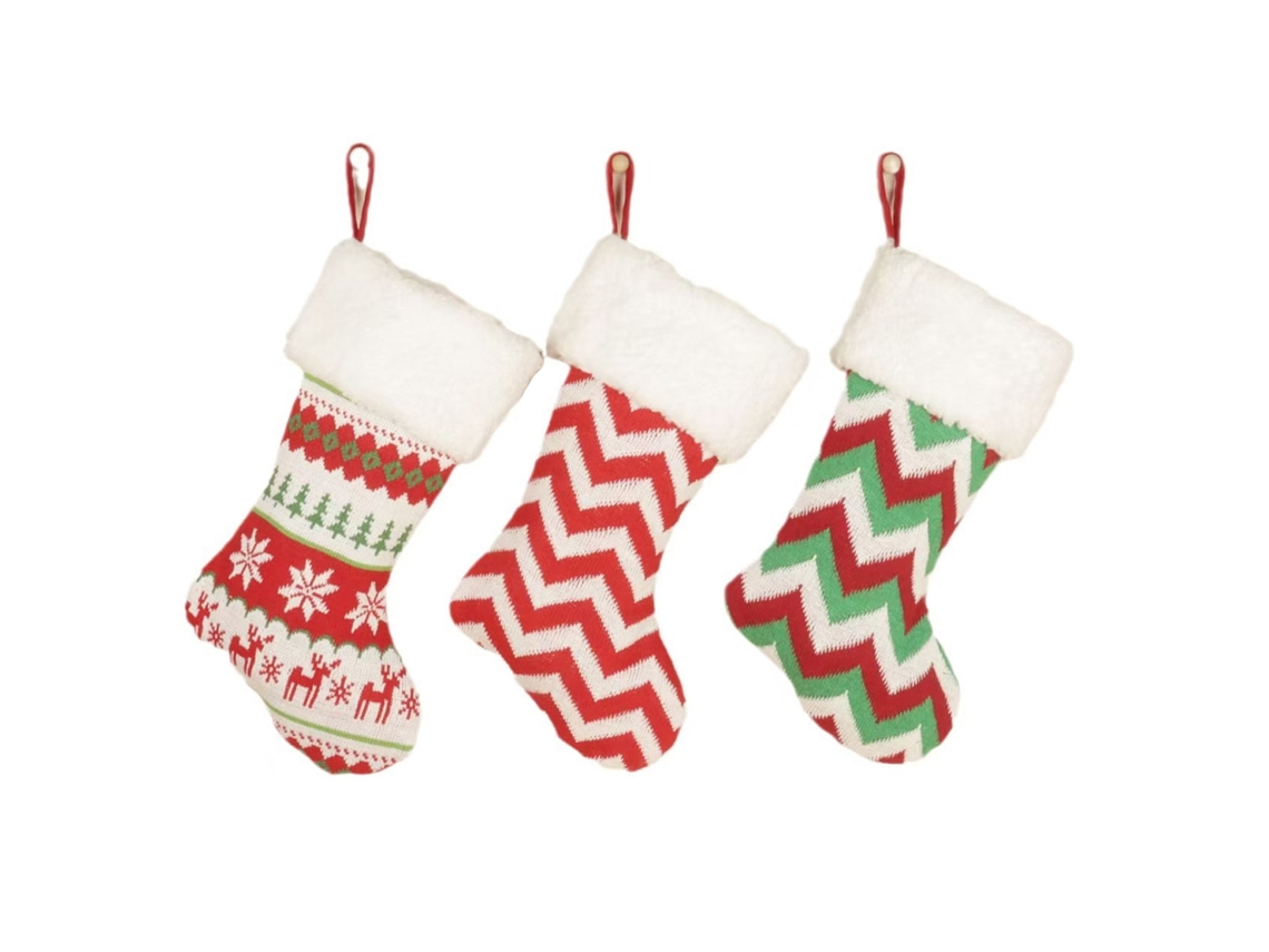 Medias navideñas, juego de 3 medias de punto para decoraciones festivas TRUYUETY