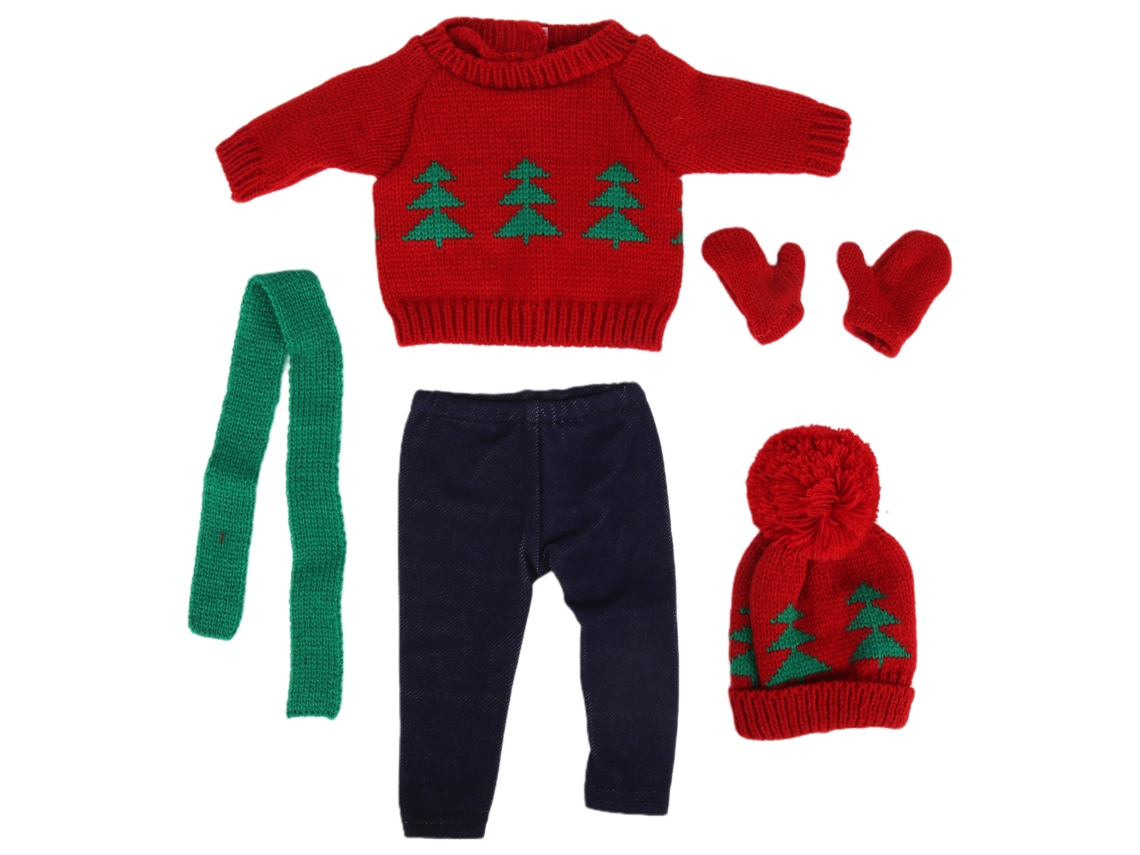 Ropa para muñecas: suéter navideño, pantalones, gorros y accesorios para muñecas de 45,72 cm Q18 783