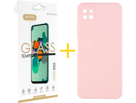 Carcasa + Protector de Pantalla para Oppo A73 5G ACCETEL Rosa Pastel
