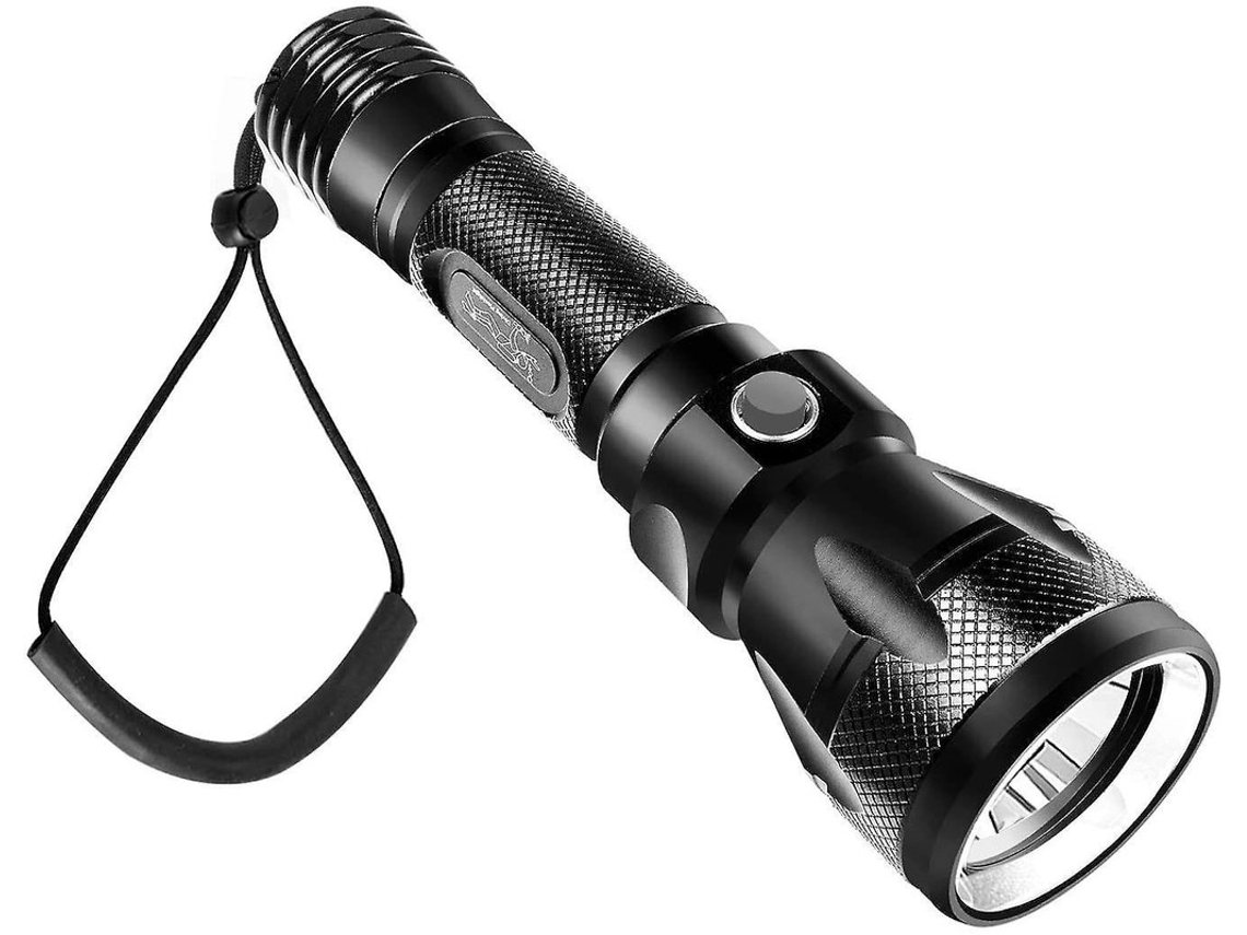 Linterna de buceo profesional, 1200 lúmenes, LED XM L2, luces de seguridad Yizhood (negra)