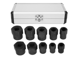 Juego De 10 Herramientas Para Extraer Tuercas Dañadas (9-19 Mm) Con Estuche De Aluminio.