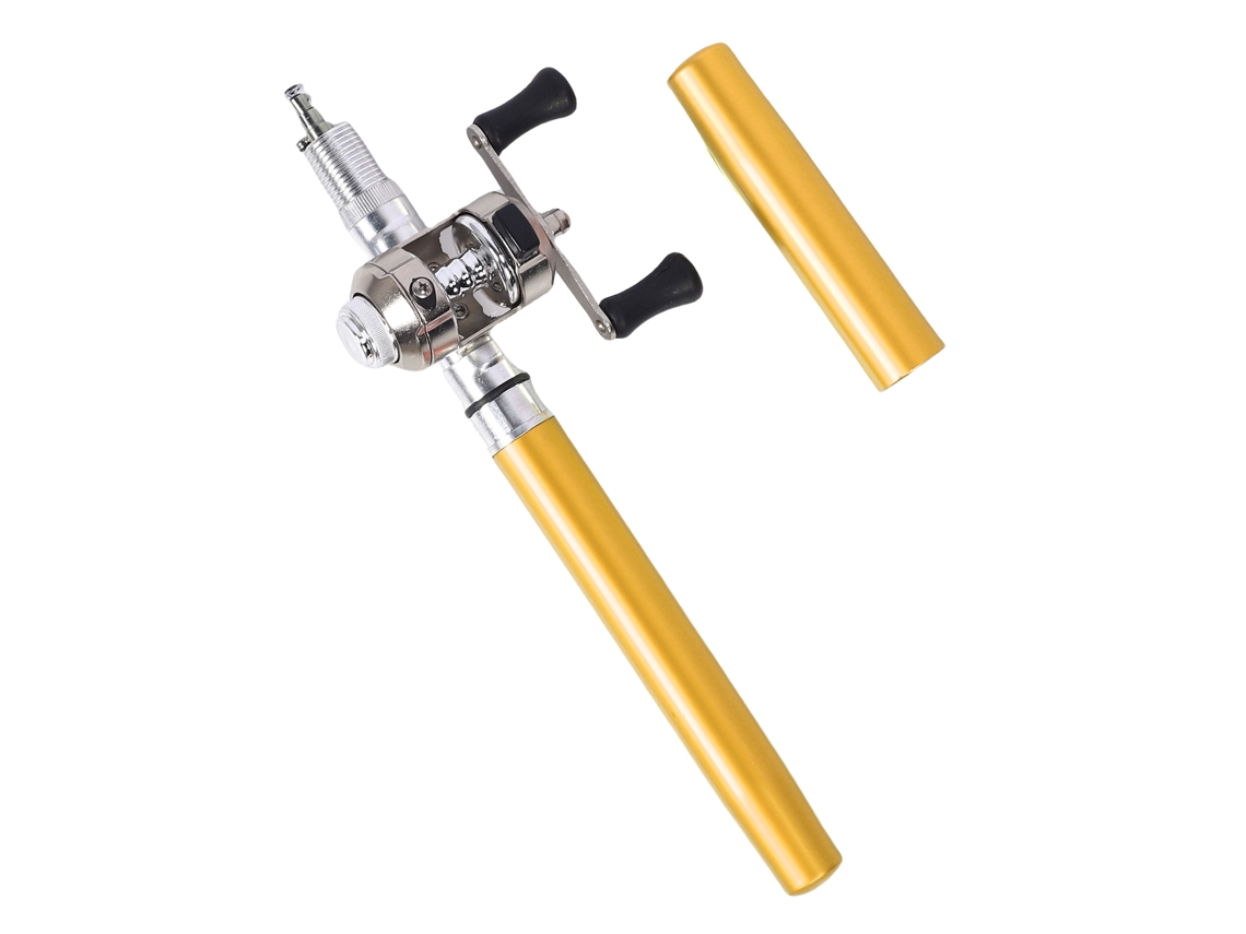 Combo Caña De Pescar Mini Pluma Telescópica Ligera De Fibra De Vidrio Portátil Para Río Lago Oro