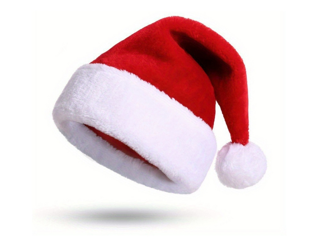 Gorro navideño de Papá Noel con pompón rojo 35 x 28 x 28 cm B.active