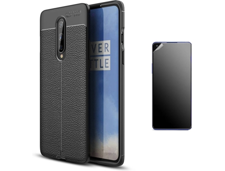 Kit Carcasa Y Protector Oneplus 8 Ultimatte Rugged Leather Negro