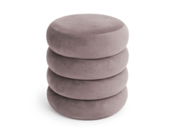 Pouf Contenedor Cilíndrico En Terciopelo 42 Cm Snuggo Rosa Polvo