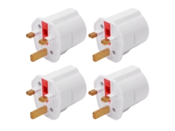 4pcs Adaptador De Enchufe De 2 Pines A 3 Pines Con Puesta A Tierra Y Fusible 13a