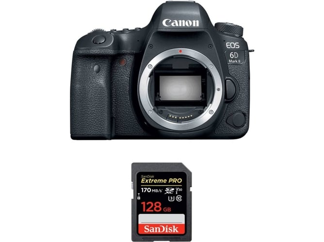 Kit Cámara CANON EOS 6D Mark II + SanDisk 128 GB (Full-Frame)