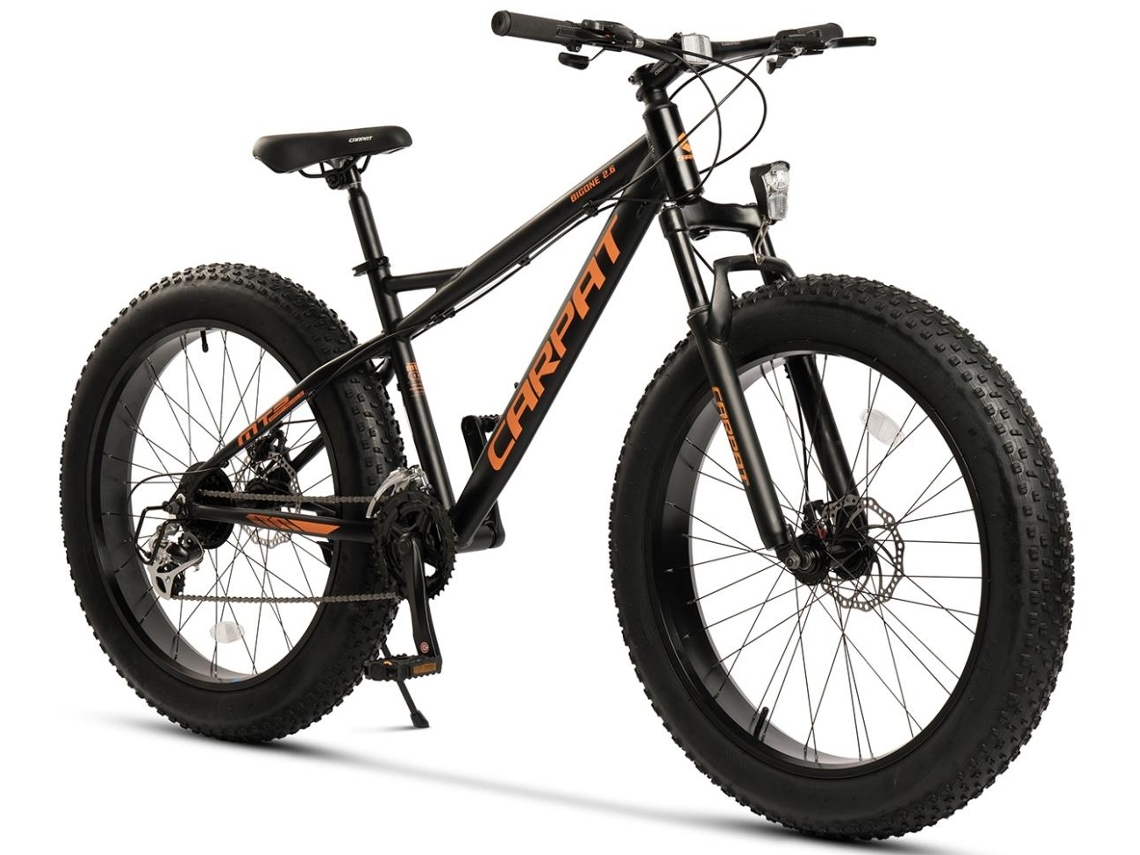 Bicicleta de montaña con neumáticos anchos, ruedas de 26 pulgadas, todoterreno, neumáticos de 4.0, Shimano de 16 velocidades, cuadro de aluminio, frenos de disco de 160 mm | ROLIPO