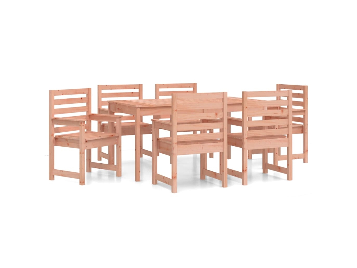Maison Exclusive - Juego De Comedor Para Jardín 7 Pzas Madera Maciza Abeto Douglas