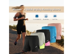 Vlrla-2026pantalones Cortos Deportivos 2 En 1 Para Mujer Secado Rapido Transpirable Para Correr Ciclismo Y Ejercicio
