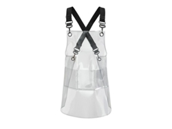 2026-delantal Transparente Impermeable Resistente Al Aceite Tpu Reutilizable Para Cocina Barbería Cafetería Cinta Negra