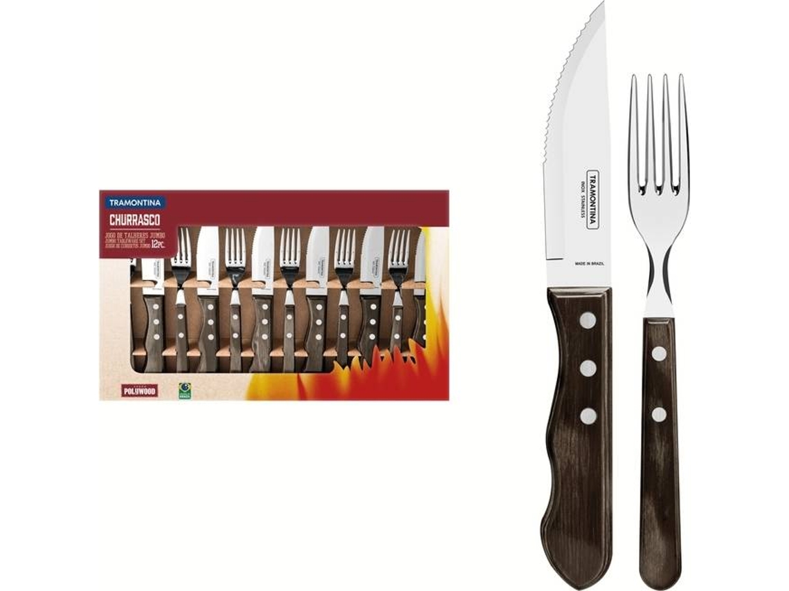 Juego De Cubiertos Para Barbacoa Jumbo Polywood 12 Piezas