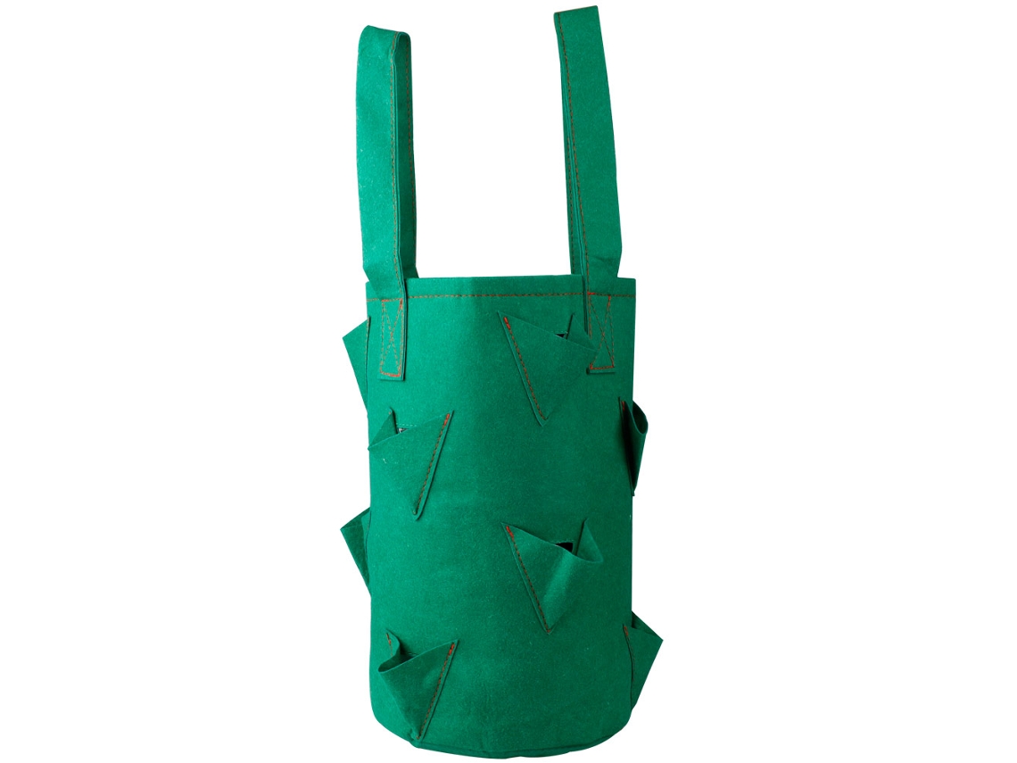 Bolsas para fresas con asas, 11 agujeros, plantación vertical, follaje.