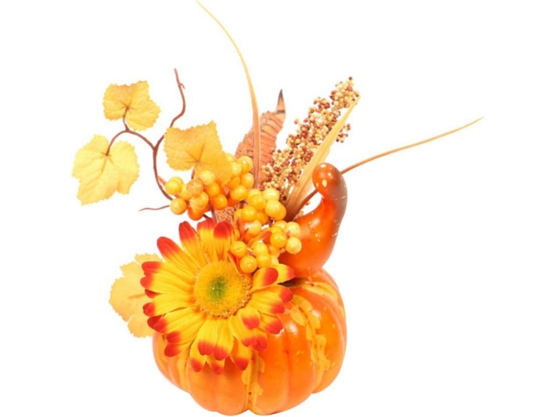 Decoración De Halloween: Calabaza Artificial, Hojas De Arce, Flores, Adorno De Mesa De Bonsái, Otoño.