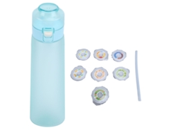 Botella De Agua Saborizada De 650 Ml Con 7 Cápsulas De Sabor Para Gimnasio Y Viajes - Azul Opaco